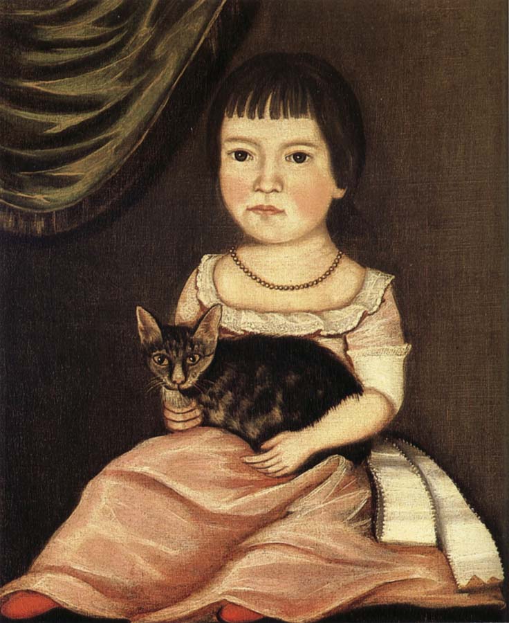Child Posing with Cat